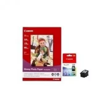 Canon CL-511 Tinta ChromaLife y GP-501 Papel fotográfico brillante Pack (100 hojas, 10x15 cm, 170 g/m²) 2972B008