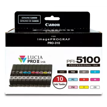 Canon PFI-5100 Multipack, autonomía estándar, 10 x 14,4 ml, depósitos de tinta multicolor