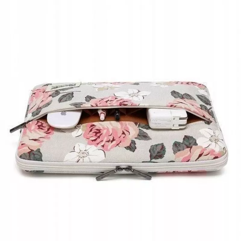 Canvaslife Funda para portátil de 13-14 pulgadas - blanca y rosa