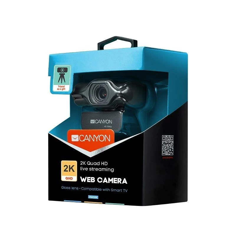 Canyon C6 webcam 2K Ultra Full HD 3.2MP con USB 2.0, negra