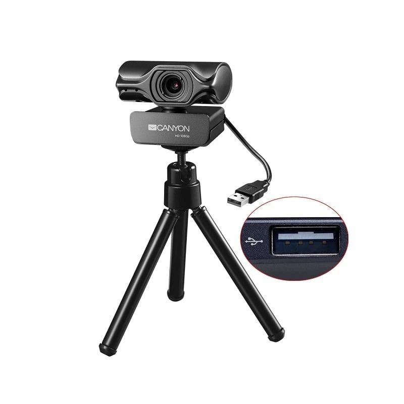 Canyon C6 webcam 2K Ultra Full HD 3.2MP con USB 2.0, negra