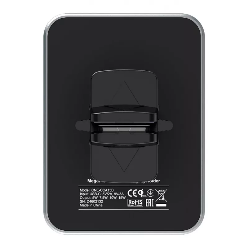 CANYON CH-15 Soporte para coche y cargador inalámbrico MegaFix, 15W, USB-C, negro
