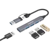 CANYON DS-02 hub USB-A/C 4 en 1, gris