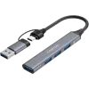 CANYON DS-02 hub USB-A/C 4 en 1, gris
