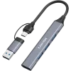 CANYON DS-02 hub USB-A/C 4 en 1, gris