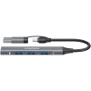 CANYON DS-02 hub USB-A/C 4 en 1, gris