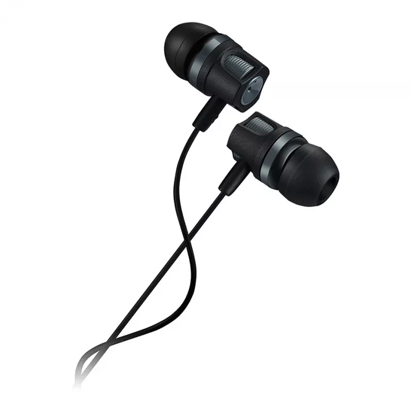 CANYON EP-3 Auricular in-ear con micrófono, cable plano de 1,2 m, gris oscuro