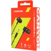 CANYON EP-3 Auricular in-ear con micrófono, cable plano de 1,2 m, gris oscuro