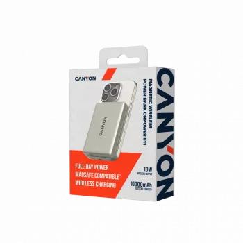 CANYON Batería externa magnética OnPower 511 PD20W 10000mAh Aluminio Star Grey
