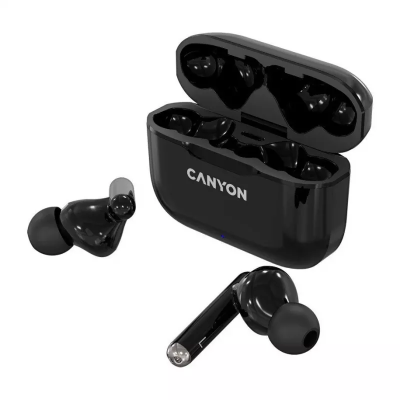 Auriculares Bluetooth True Wireless Canyon TWS-3 con estuche de carga, negro