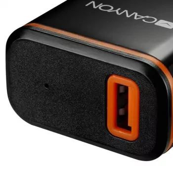 Canyon Cargador de pared con cable USB Type-C, 2.1A, Negro