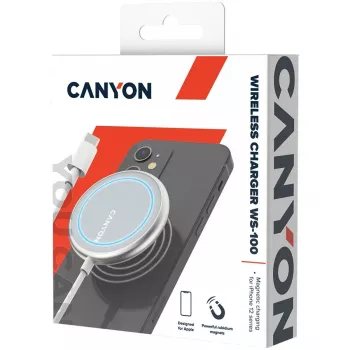 Cargador inalámbrico Canyon WS-100 plateado