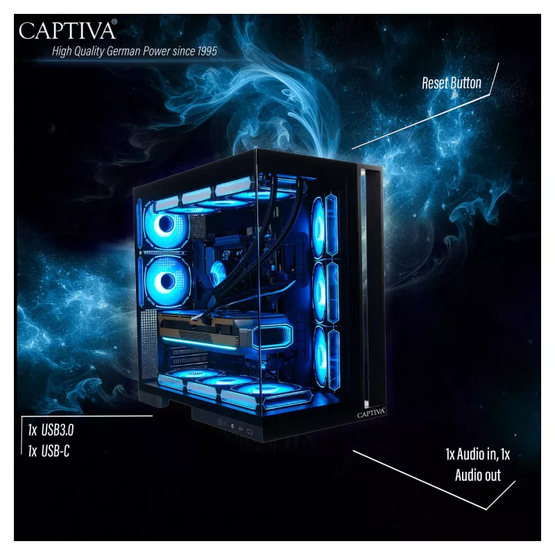 CAPTIVA PC gaming I10-2668 Intel Core Ultra 7 270K Plus, 32GB RAM DDR5, 1TB SSD M.2, NVIDIA GeForce RTX 5070 Ti 16GB, Z890, Windows 11 Home