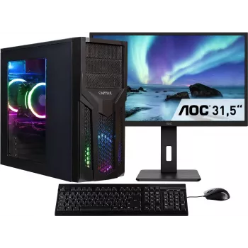 CAPTIVA PC Power Starter R80-035 TFT-Bundle (AMD Ryzen 5 5600G, 32GB DDR4, 1TB SSD, DVD-RW, MSI, WLAN, Windows 11 Home 64-Bit) - PC de sobremesa con monitor, teclado, ratón