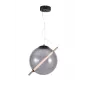 Cara Lámpara colgante 20cm con cristal ahumado y estructura de metal negro, E27, regulable