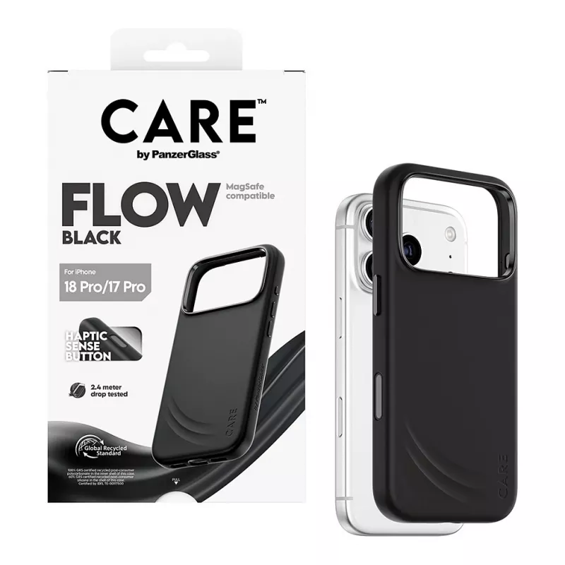 CARE by PanzerGlass Flow Case funda negra con MagSafe para iPhone 17 Pro