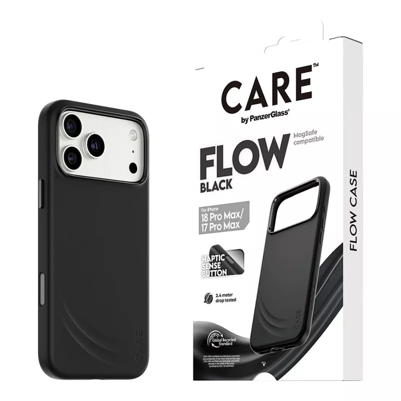 CARE by PanzerGlass Flow Case para iPhone 17 Pro Max negra MagSafe (CR81975)