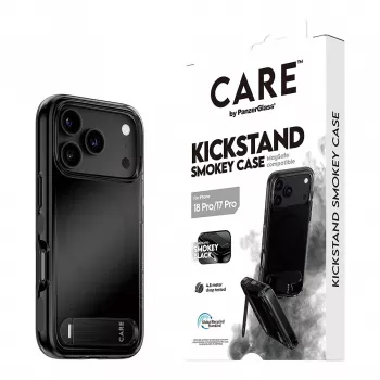 CARE by PanzerGlass funda con soporte Smokey Black MagSafe para iPhone 17 Pro