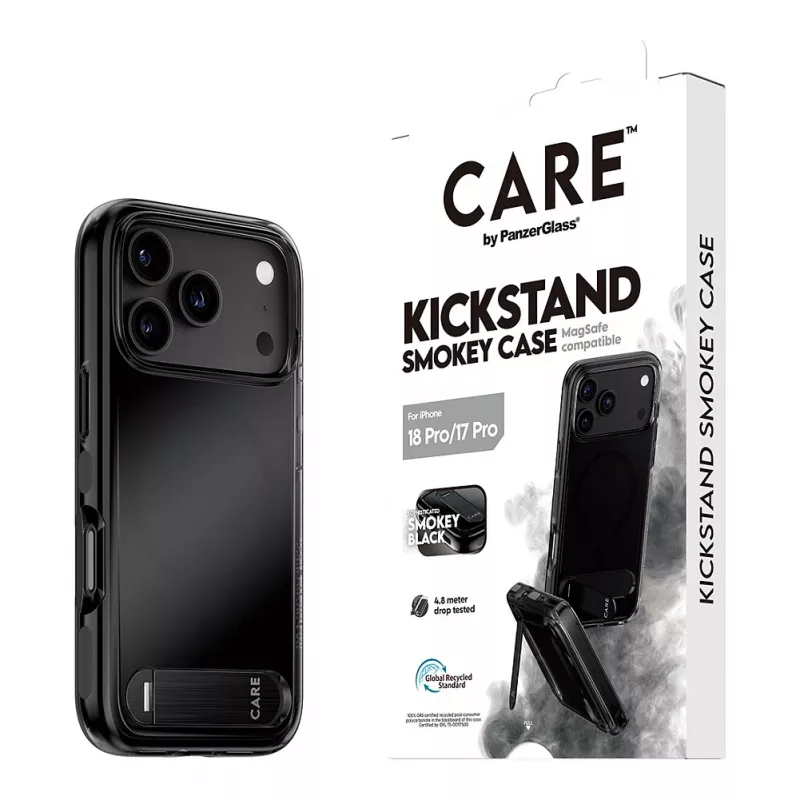 CARE by PanzerGlass funda con soporte Smokey Black MagSafe para iPhone 17 Pro