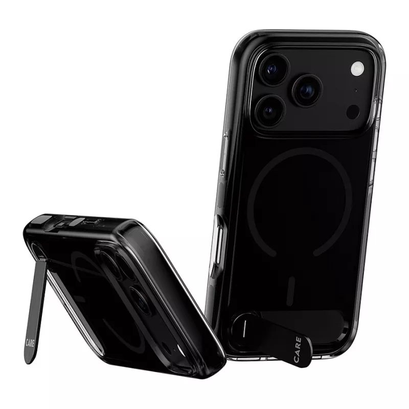 CARE by PanzerGlass funda con soporte Smokey Black MagSafe para iPhone 17 Pro