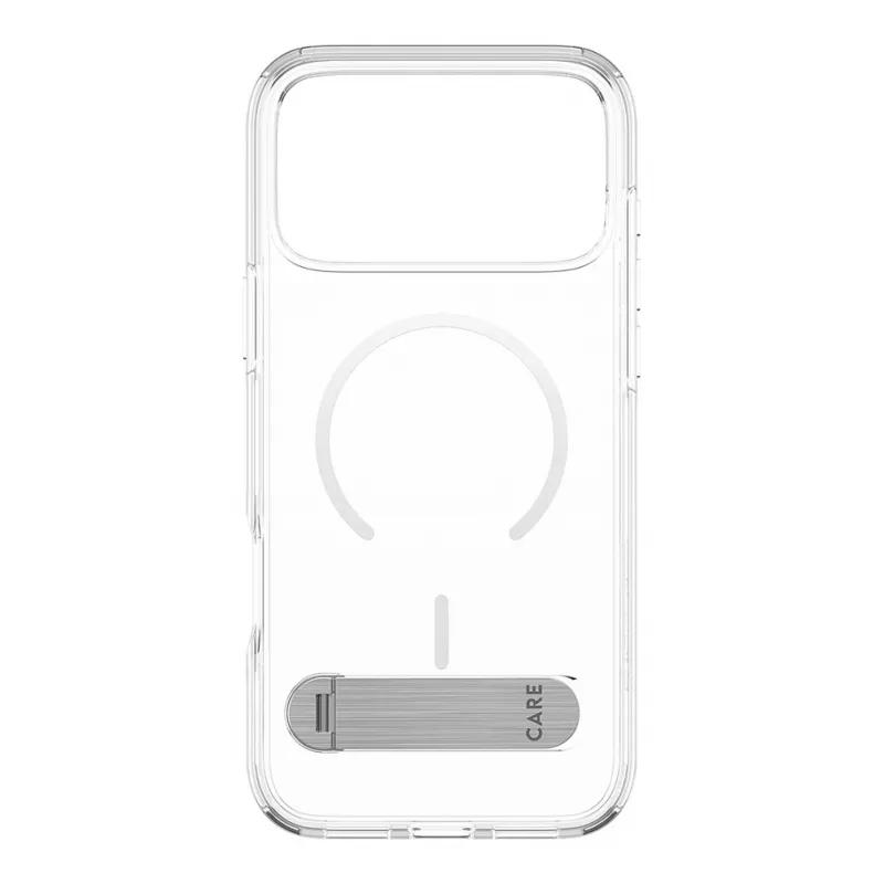 CARE by PanzerGlass Kickstand funda transparente con MagSafe blanco para iPhone 17 Pro Max
