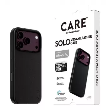 CARE by PanzerGlass Solo funda de piel vegana negra con MagSafe para iPhone 17 Pro