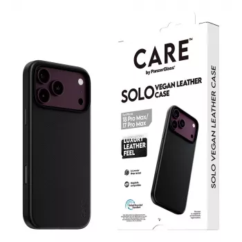 CARE by PanzerGlass Solo funda de piel vegana con MagSafe para iPhone 17 Pro Max - negra