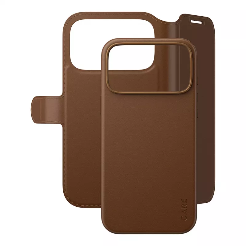 CARE by PanzerGlass Tango funda cartera 2 en 1 marrón con MagSafe para iPhone 17 Pro Max