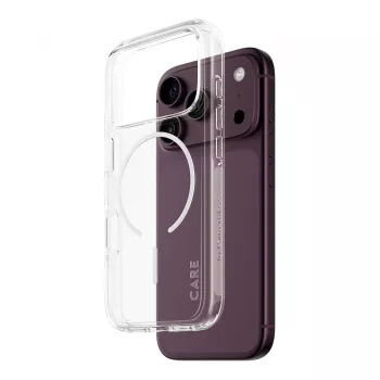 CARE by PanzerGlass Urban Explorer funda transparente con anillo MagSafe blanco para iPhone 17 Pro
