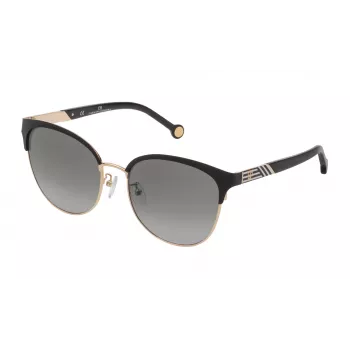 CAROLINA HERRERA SHE119560302 Gafas de sol para mujer - Montura de acetato color habana, lentes marrones degradadas, 56/18/135 mm