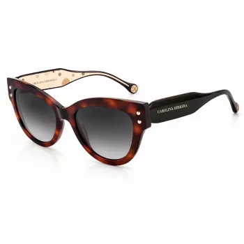 CAROLINA HERRERA gafas de sol mujer CH-0009-S-05L – montura Havana/marrón con lentes degradadas marrones (54/19/145 mm)