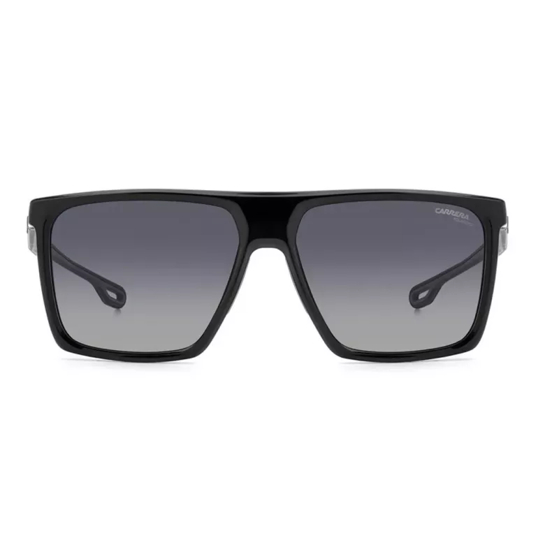 CARRERA 4019/S8 Gafas de sol rectangulares para hombre - montura de acetato negra con lentes de policarbonato grises - 58/16/145 mm