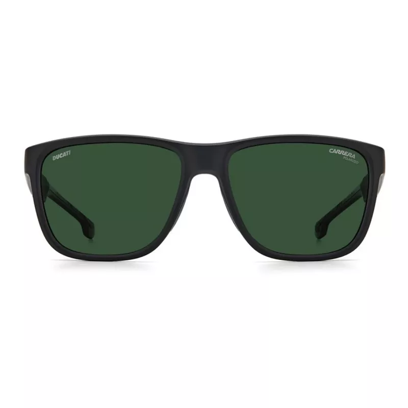 Carrera Ducati Gafas de sol de hombre CARDUC003S3 - Rectangular deportiva, montura negra, lentes grises, 57/17/135 mm