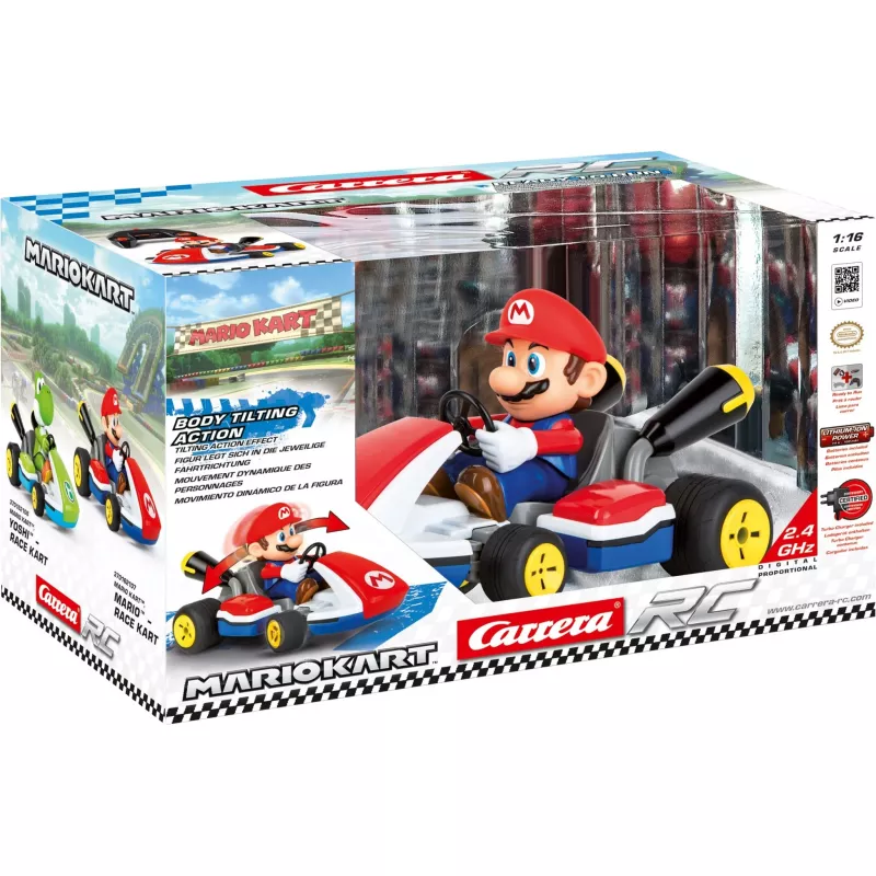 Carrera RC Mario Kart - Mario Race Kart con sonido rojo/azul, 1:16