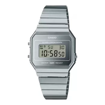 CASIO A700WEV-7A Reloj digital unisex plata acero inoxidable 37,4 mm