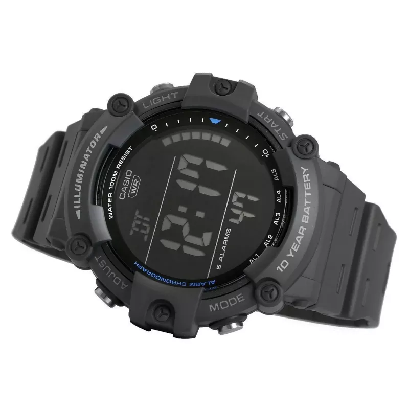 Casio AE-1500WH-8BVEF Reloj digital de hombre – Correa de resina, 100m resistente al agua, hora mundial