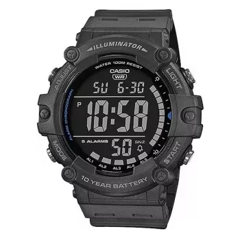 Casio AE-1500WH-8BVEF Reloj digital de hombre – Correa de resina, 100m resistente al agua, hora mundial
