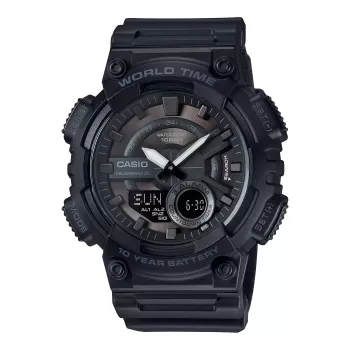 CASIO AEQ-110W-1B reloj hombre cuarzo analógico-digital, 52,2 mm, resina negra