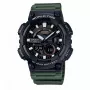 CASIO AEQ-110W-3A reloj de hombre analógico-digital, 52,2mm, correa de resina verde