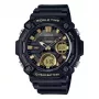 CASIO AEQ-120W-9A reloj de hombre analógico-digital, 53,3mm, caja de resina negra, correa de resina negra, detalles dorados