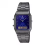 CASIO AQ-230GG-2A Reloj unisex analógico-digital de cuarzo, 38,8 mm, correa de acero inoxidable en gris armas, esfera azul