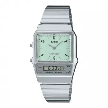 CASIO AQ-800E-3AEF reloj digital-analógico unisex 32mm esfera verde acero inoxidable plateado