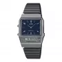 CASIO AQ-800EB-2AEF Reloj unisex analógico-digital, 32mm, esfera azul, correa de malla plateada