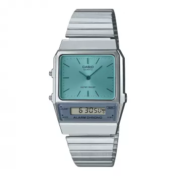 CASIO AQ-800EC-2AE Reloj unisex analógico-digital, 40mm, plata/azul