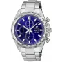 CASIO Edifice EFR-574D-2AVUEF reloj de hombre analógico de cuarzo, 42,3 mm, esfera azul, brazalete de acero inoxidable