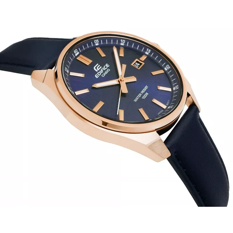 Casio Edifice EFV-150CL-2AVUEF reloj de hombre con esfera azul y correa de piel marrón