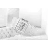 Casio F-91WS-7DF reloj digital – caja de resina blanca transparente, unisex, cuarzo, retroiluminación LED, resistente al agua hasta 3 ATM