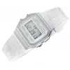 Casio F-91WS-7DF reloj digital – caja de resina blanca transparente, unisex, cuarzo, retroiluminación LED, resistente al agua hasta 3 ATM