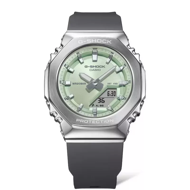 CASIO G-SHOCK Reloj analógico-digital mujer GM-S2110-3AER 42,9mm verde resina/acero inoxidable