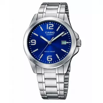 CASIO LTP-1215A-2A Reloj analógico de cuarzo para mujer 28mm esfera azul acero inoxidable
